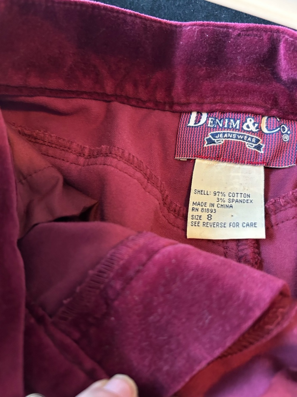 Vintage Denim & Co Women’s 8 Long Straight Skirt Front Split Velvety Maroon 4605 - Picture 2 of 5
